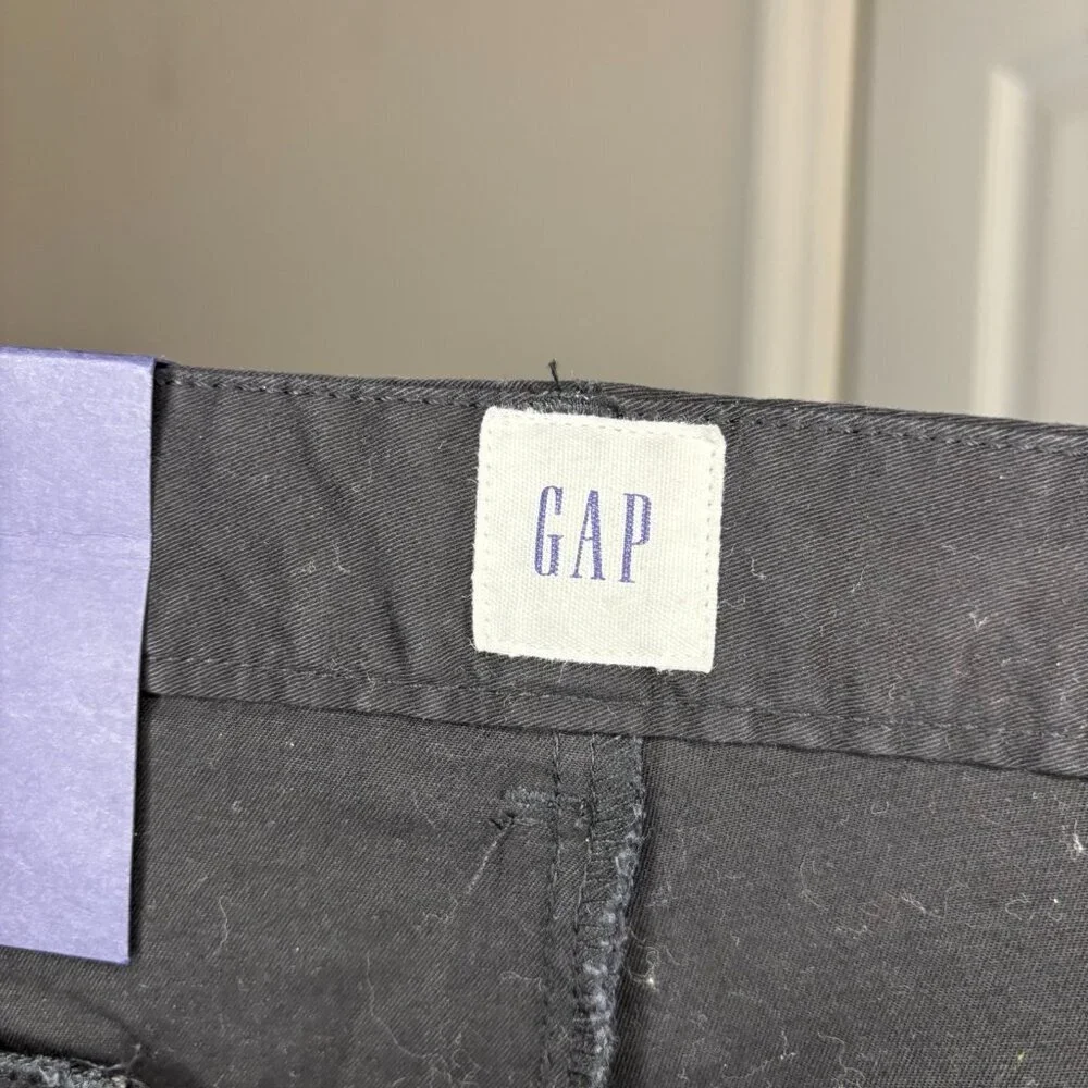GAP NEW Slim City Crop Womens 14 Black Cotton Spandex Flat Front Casual